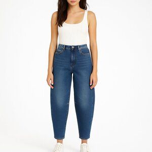 NWT Veronica Beard Blue Jeans Size 28 Charlie Barrel Leg High Rise
